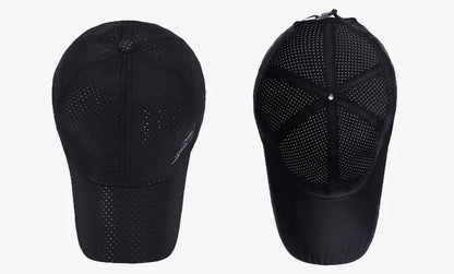 Quick Dry Baseball Cap, Polyester, Adjustable, Outdoor Mesh Hat