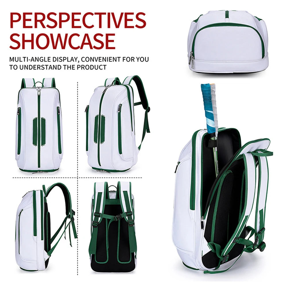 Multi-Use Beach Tennis Bag For Sport Convertible Padel Backpack With Shoe Compartment, Laptop Sleeve,Fence Hook