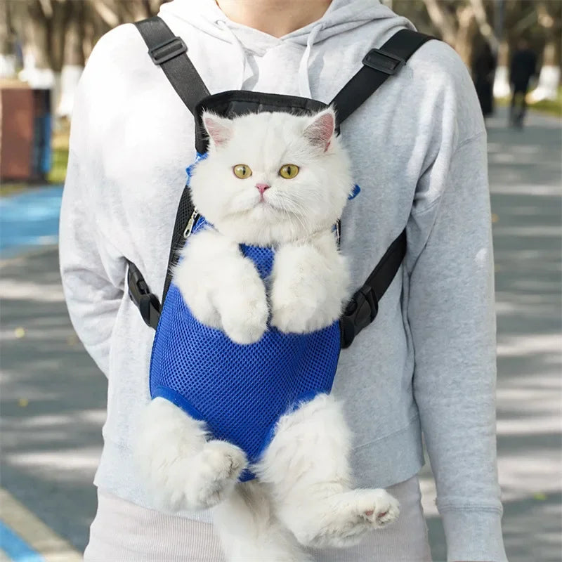 Pet Backpack Portable Portable Cat Double Shoulder bag Outdoor Travel Dog Carrier Bag Pet Dog Front Bag Mesh Backpack