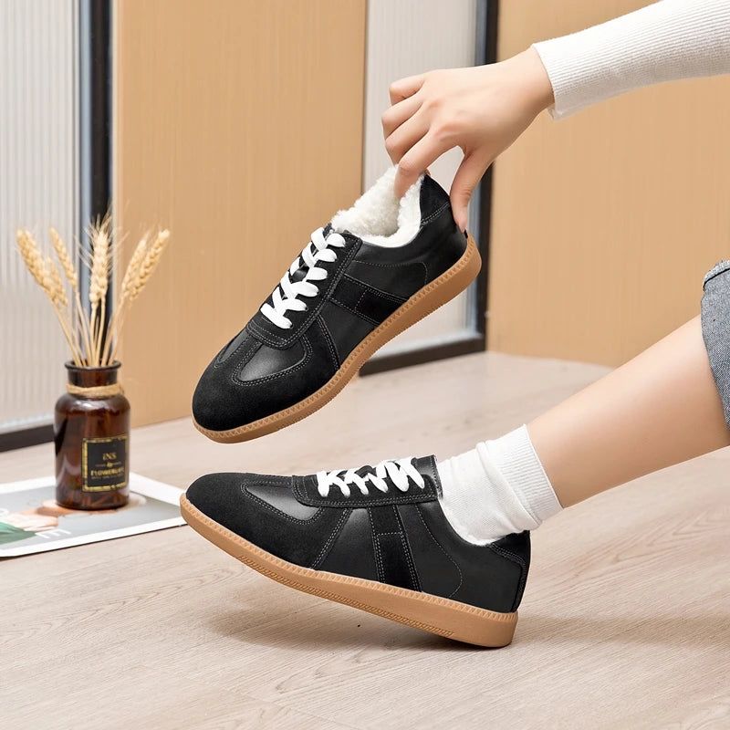 AIYUQI Women's Sneakers 2025 New Genuine Leather Ladies Moral Training Shoes Casual Spring Flat Shoes Women