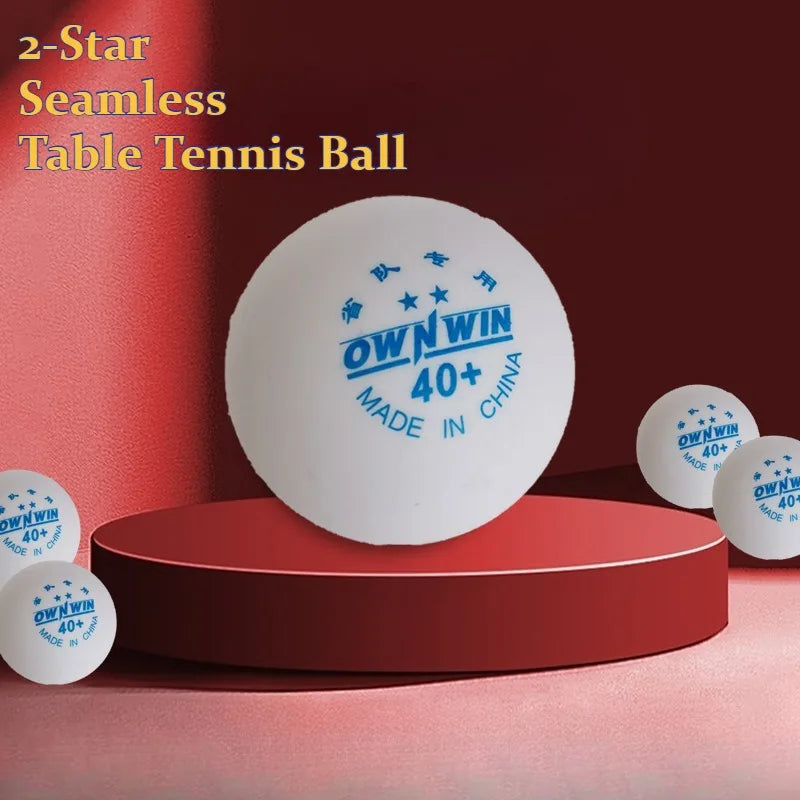 OWNWIN 2-Star Seamless New Material 40+ Table Tennis Balls – Professional Training Ping Pong Balls for Students & Gym Use