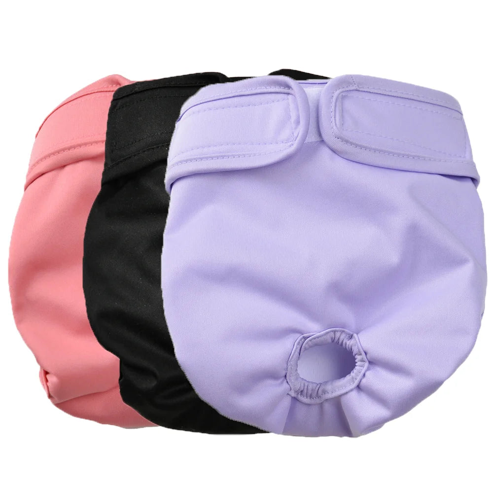 3Pcs Washable Female Dog Diapers Elastic Breathable Pet Nappies Reusable Pets Menstrual Period Panties For Small Medium Dogs Pug