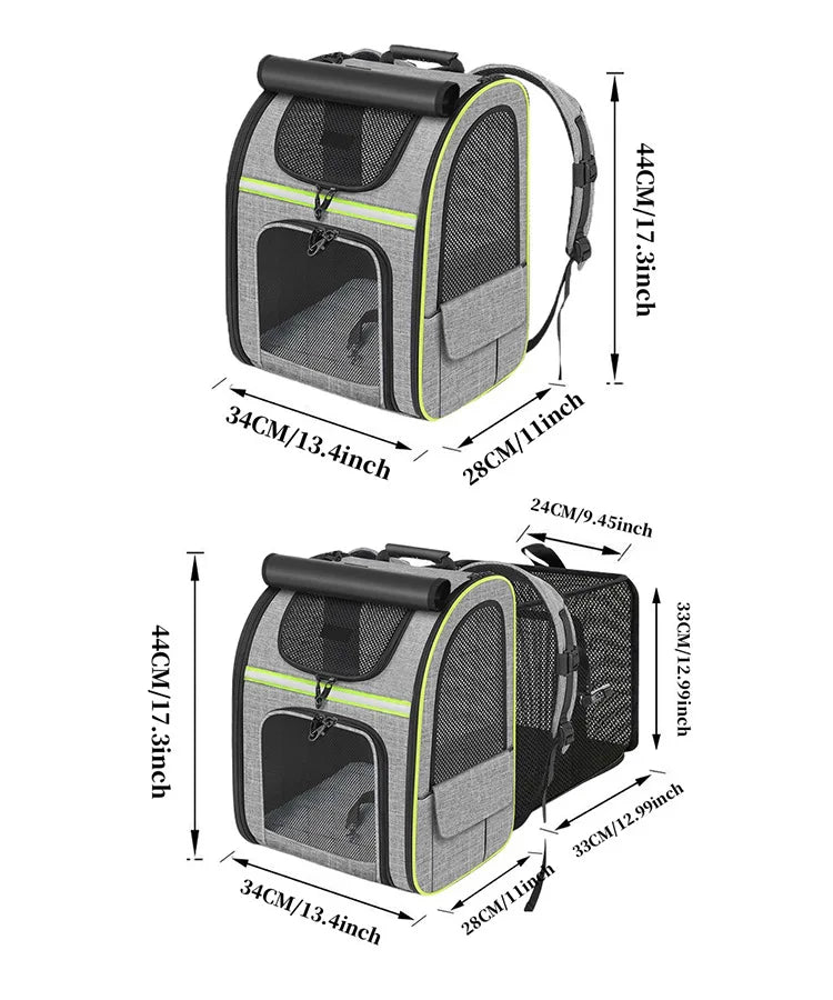 Cat Carrier Backpacks Expandable Cat Backpack with Shade Cover, Breathable Mesh Pet Carrier Backpack Bag for Travel Hiking Campi