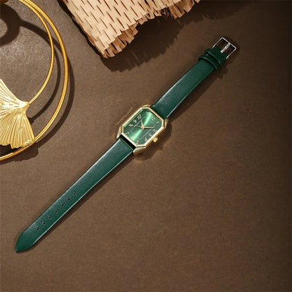 Fashionable Ladies Quartz Watch with Bracelet – Classic Square Design
