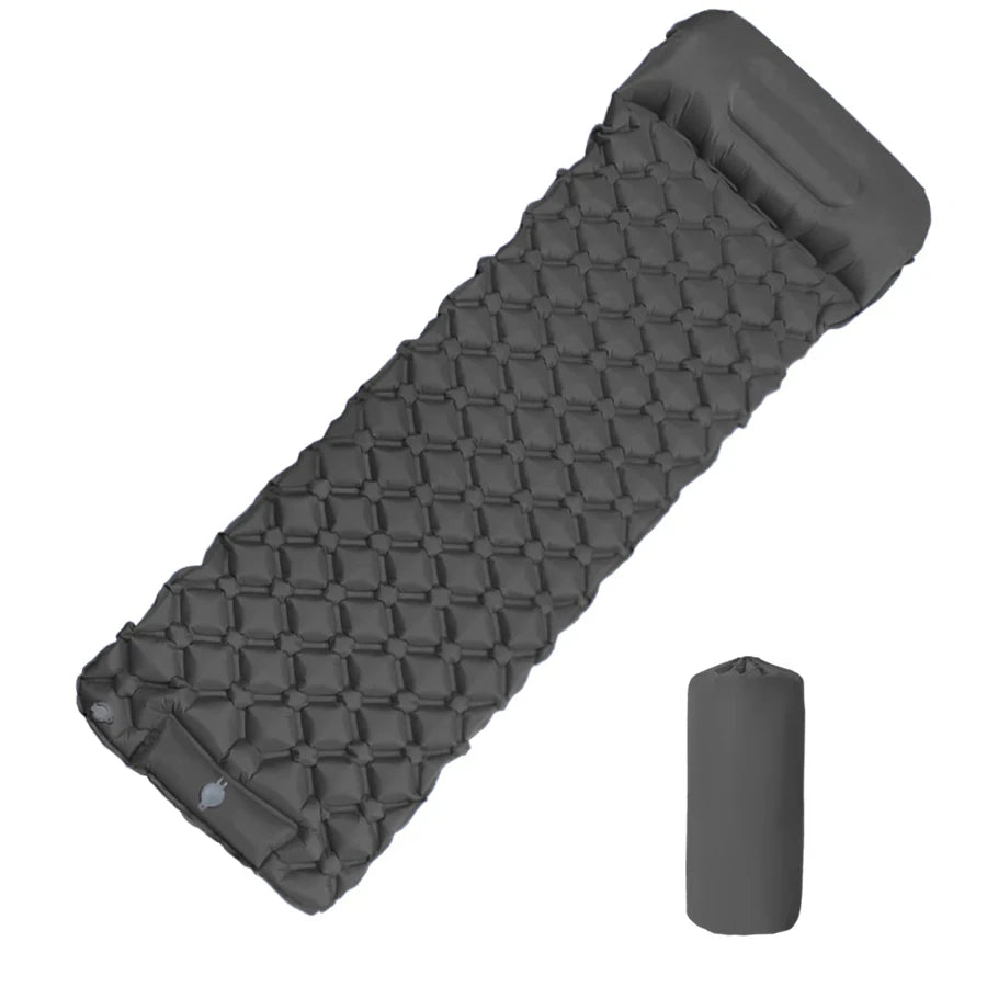 Outdoor Camping Inflatable Mattress Ultralight Air Mat with Built-in Pump Hiking Sleeping Pad Pillow