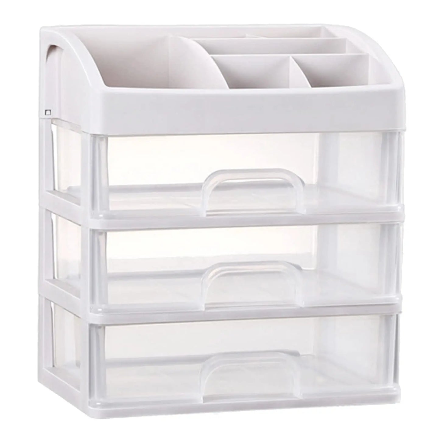 Multilayer Desktop Storage Box with Drawers, Stackable Makeup & Jewelry Organizer for Hair Accessories, Office Stationery Holder