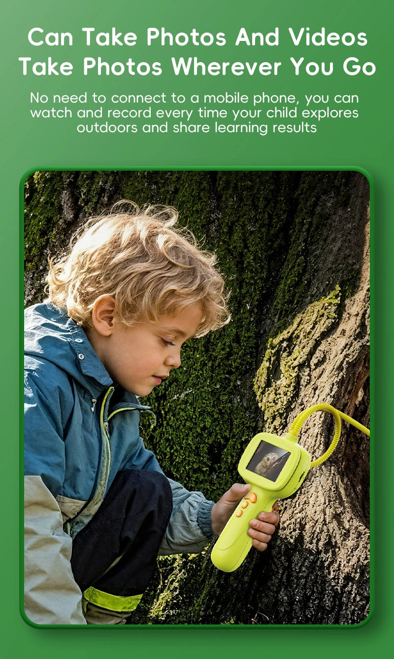 Kids Borescope Snake Camera with Light Outdoor STEM Educational Toy Endoscope Science Gift for Boys Girls Camping Explore Nature