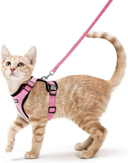 Cat Harness And Leash Set, Soft Adjustable Vest, Escape-Proof, Reflective Strips