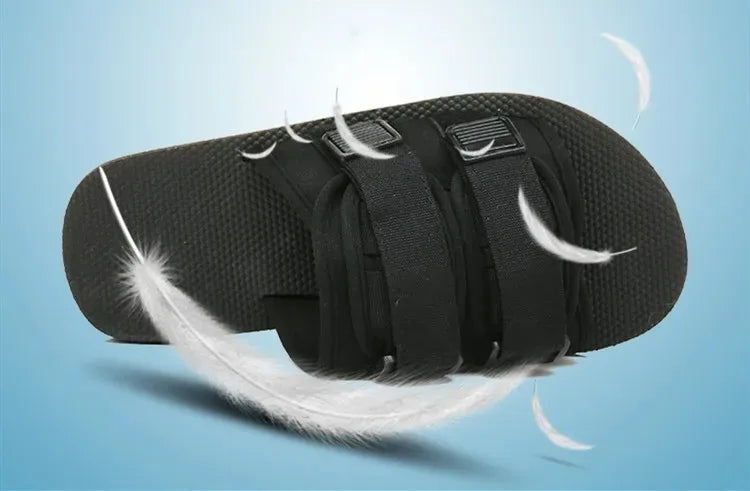 High Quality Outdoor Men Slippers Hook&Loop Canvas Casual Couple Shoes Slip-on Beach Slippers Sandals Women Shoes Flip Flops