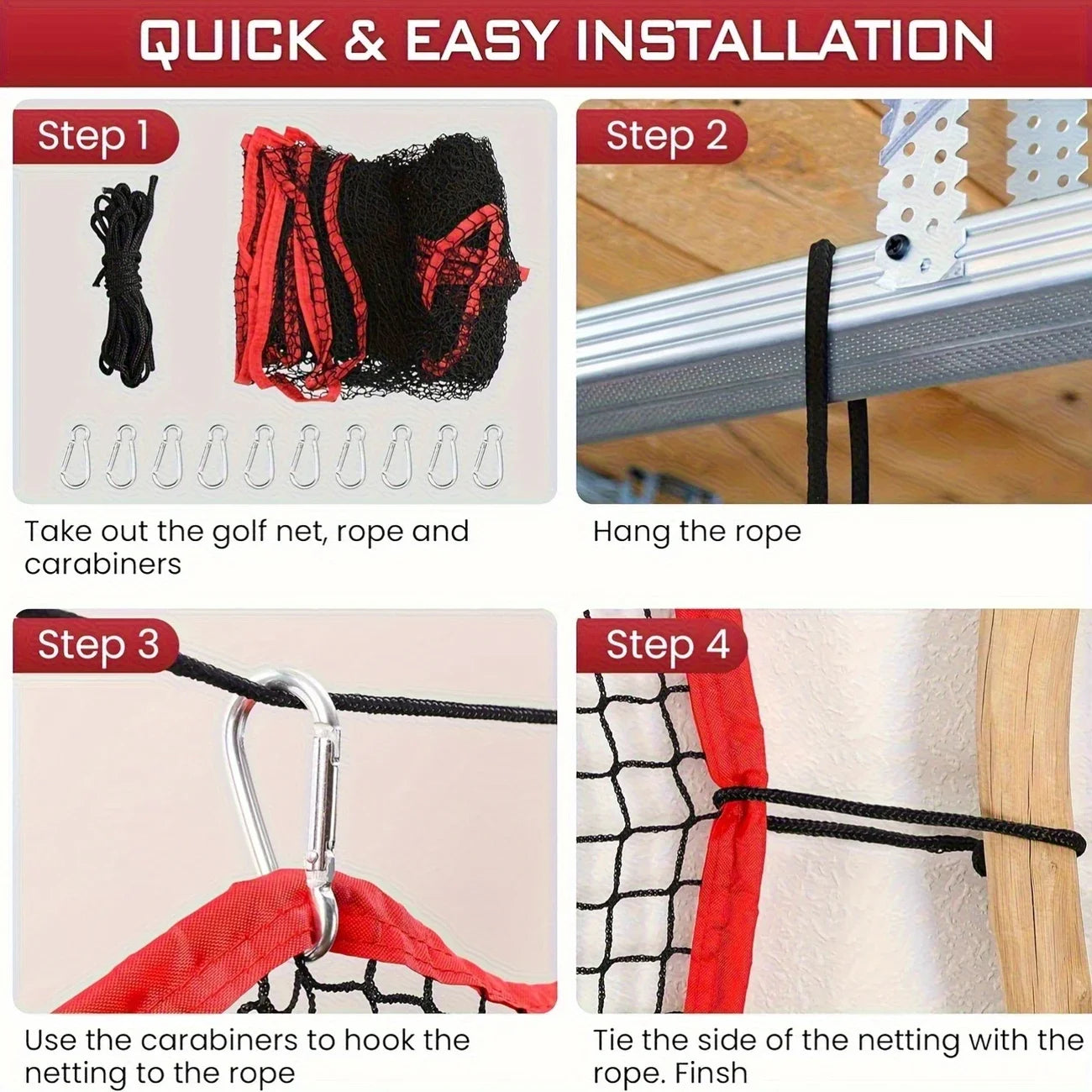 Golf Netting, 10x10 Ft Golf Practice Net and Sports Netting, High Impact Golf Hitting Barrier Net, Heavy Duty Golf Ball Netting,