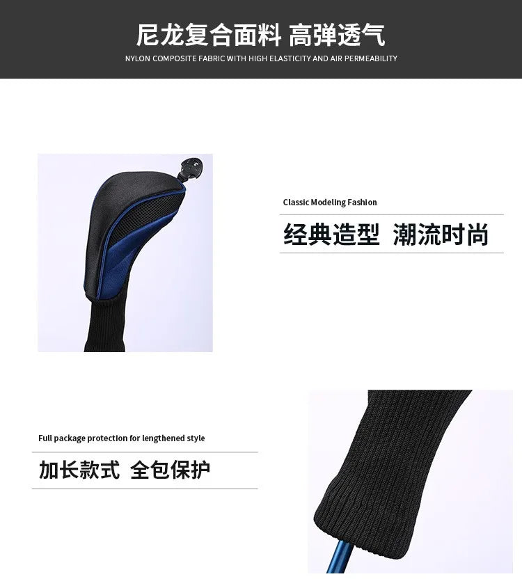 3Pcs/Set Club Heads Cover Soft Wood Golf Club Driver Headcovers Professinal Golf Head Covers Protect Set 5 Colors