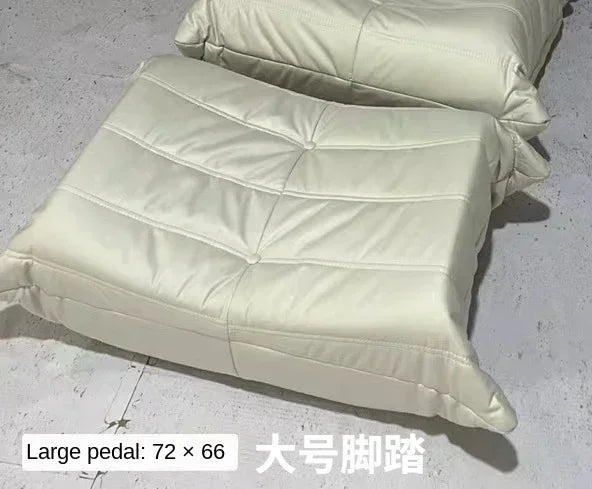 Single Casual Sofa Chair with Cat Scratch Leather Nordic Togo Lazy Caterpillar Sofa Bedroom Living Room Balcony Suede Sofa