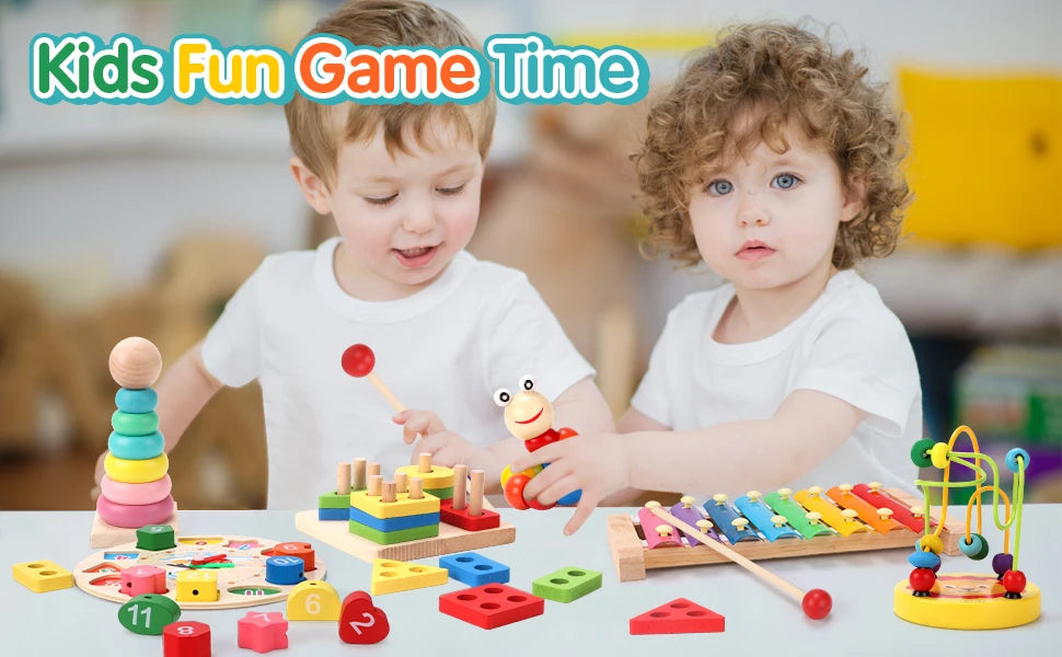 Montessori Baby Toys Kids 3D Wooden Puzzles Early Learning Baby Games Toys Educational Wooden Toys For Children Birthday Gifts