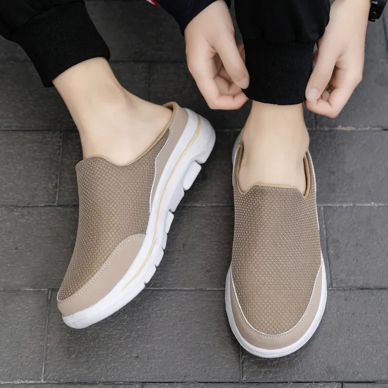 Men's Summer Breathable Indoor Slippers With Thick EVA Bottom Size 39-48
