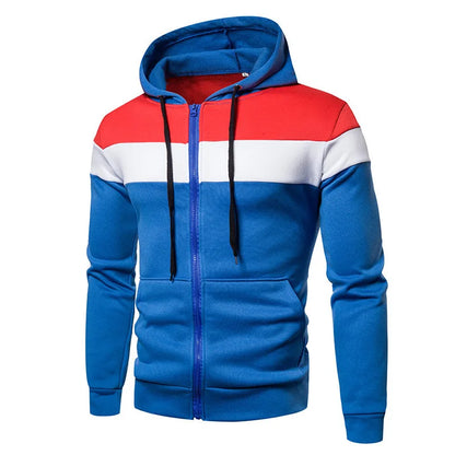 Men's Hooded Zip Up Sweatshirt Jacket Long Sleeve Casual Sportswear