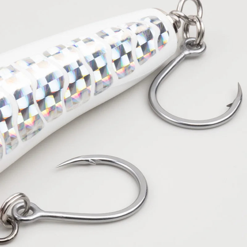 TEASER 8091 5X DIABLO Saltwater Popper Fishing Hook 2/0 3/0 4/0 5/0 7/0 Super Rust-proof Fishing Inline Single Heavy Hook