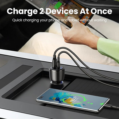 Car Charger USB C USB A PD QC 3 PPS 60W Fast Charge