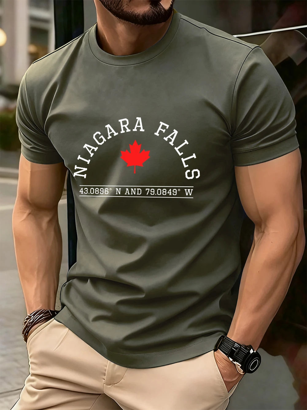 Niagara Falls Canada Letter Prints Mens T-Shirt Cotton Summer Short Sleeve Tops Soft Oversized O-Neck T Shirt Casual Clothes