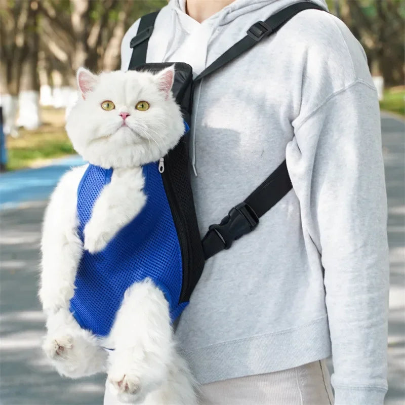 Pet Backpack Portable Portable Cat Double Shoulder bag Outdoor Travel Dog Carrier Bag Pet Dog Front Bag Mesh Backpack