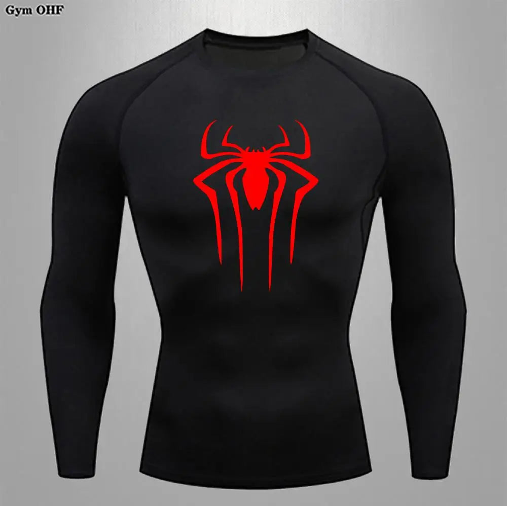 Spider Compression Shirt Mens Rashguard Fitness For Men Gym Sports T-Shirt Running Sweatshirt Outdoor Mountaineering Training