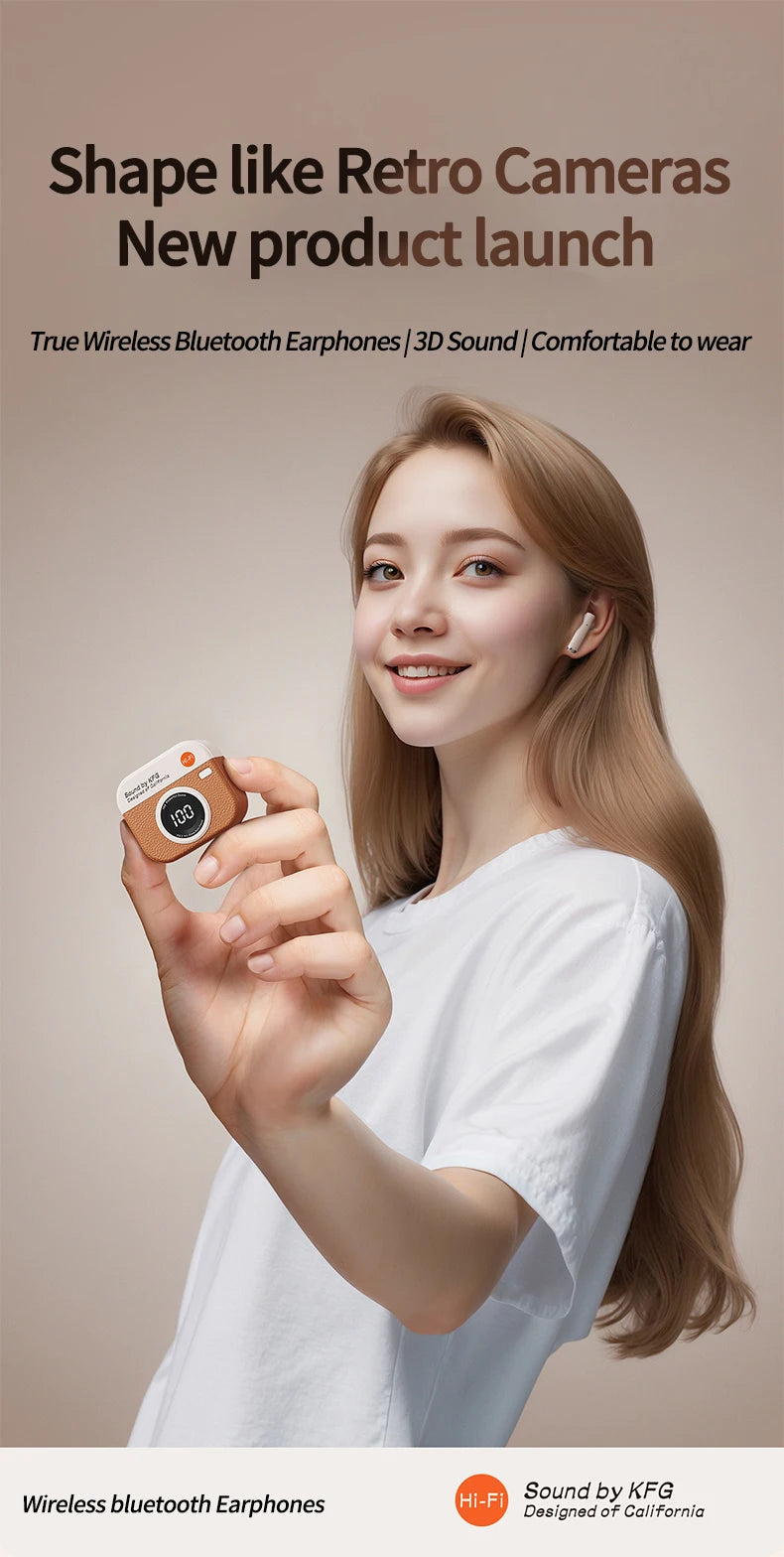 Q86 Bluetooth 5.3 Wireless Headphones Power LED Digital Display 24hours Endurance HiFi Gaming Headsets Waterproof Sports Earbuds