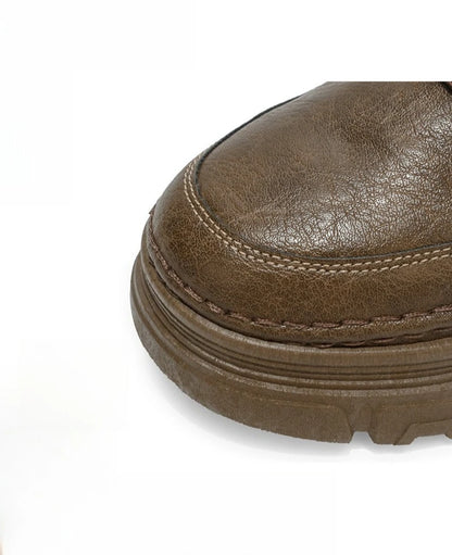 Men's Waterproof Leather Ankle Boots Mid Top Casual Outdoor Hiking