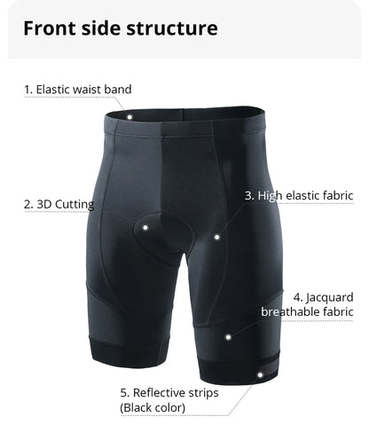 Cycling Shorts Men Gel Pad Nylon Elastane Quick Dry