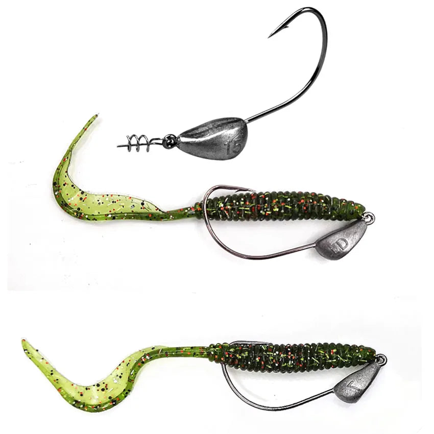 Mrlurion 3.5g 5g 7g 10g 15g 21g jig head fishing hook tackle for soft worm lure bait , with spin lock pin spinner lure hook