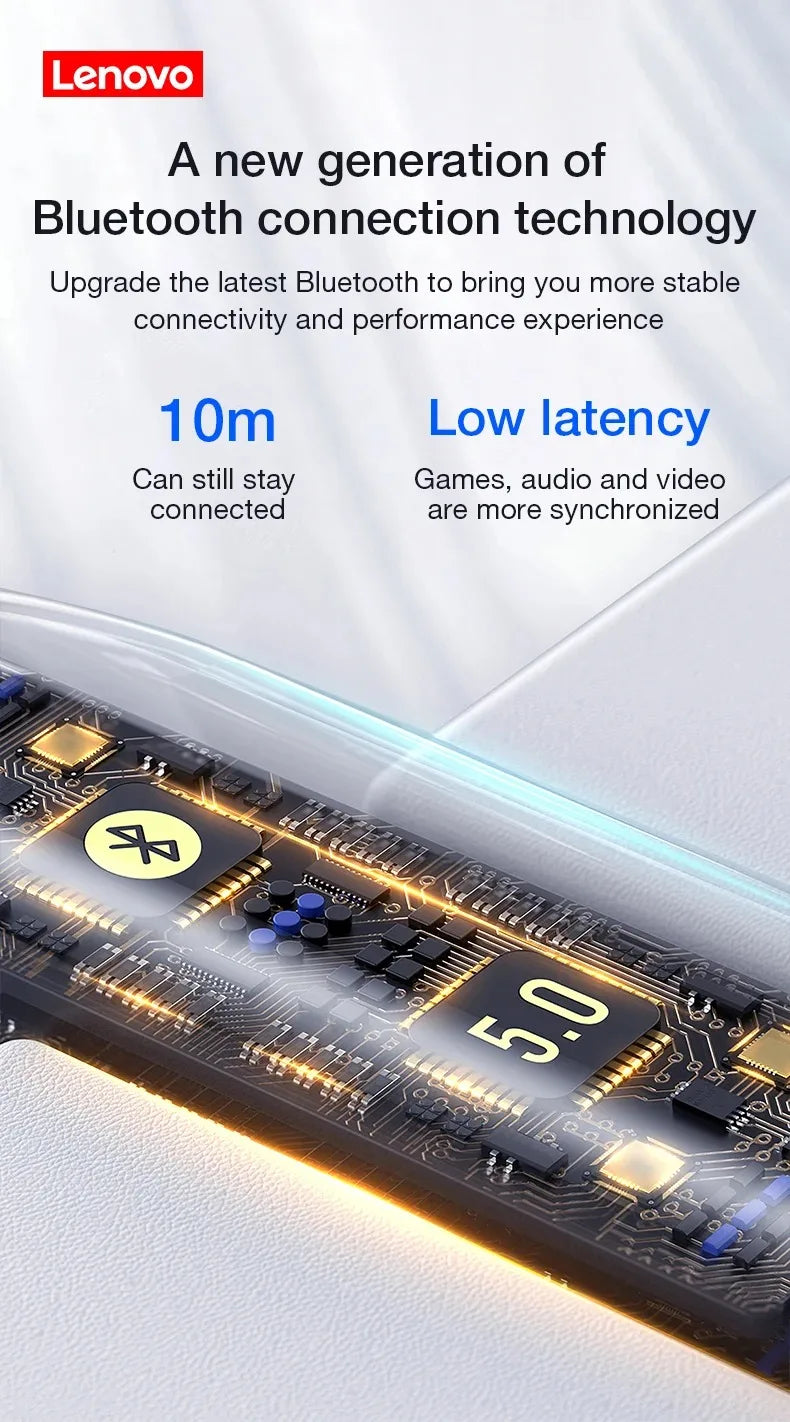 Lenovo HT38 TWS Bluetooth Earphone Mini Wireless Earbuds with Mic for iPhone Xiaomi Sport Waterproof 9D Stere Headphone