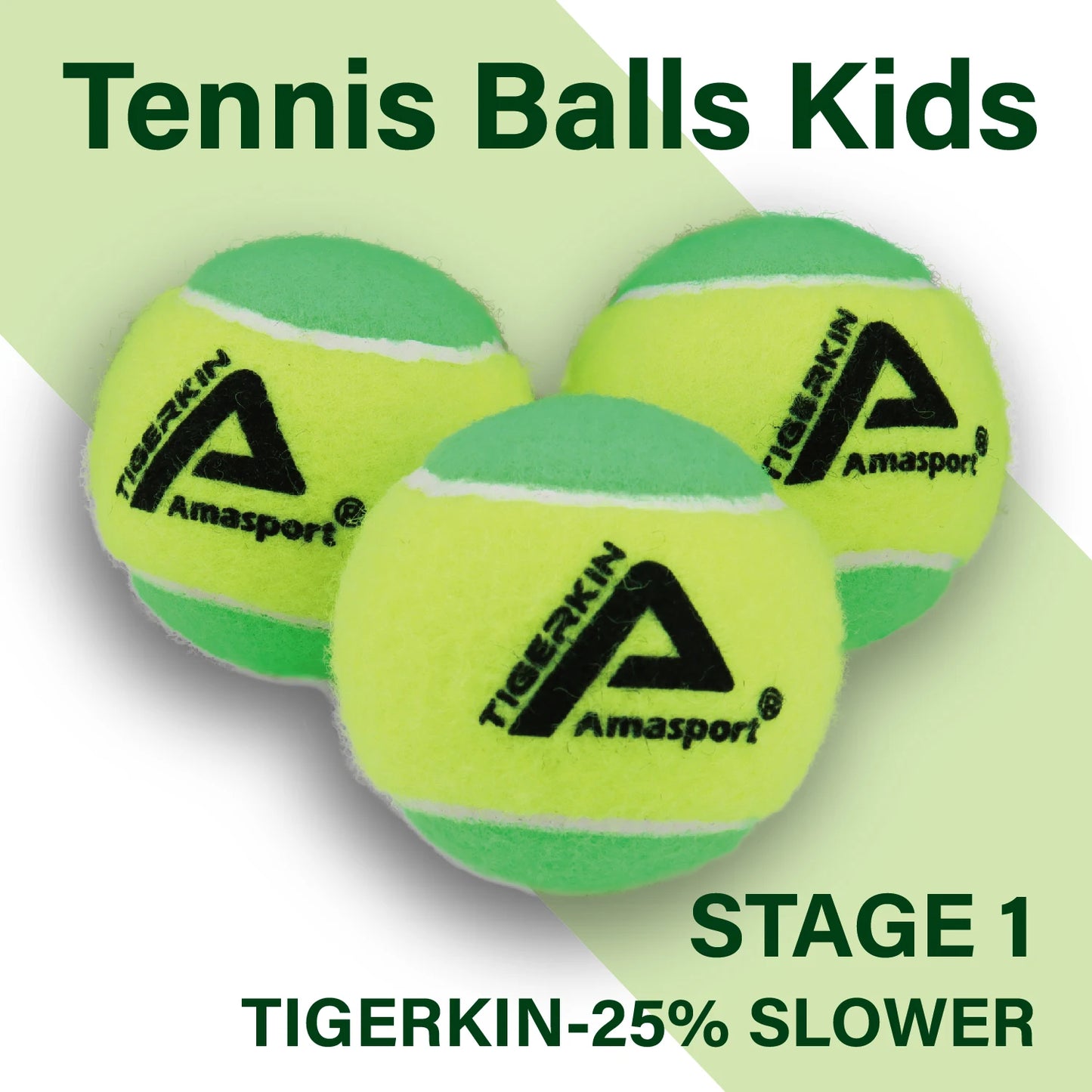 AMA SPORT Kids Training (Transition) Balls 20% 50% 75% Slower For Beginner Child Practice Tennis Soft Beach Tennis Ball 6~12PCS