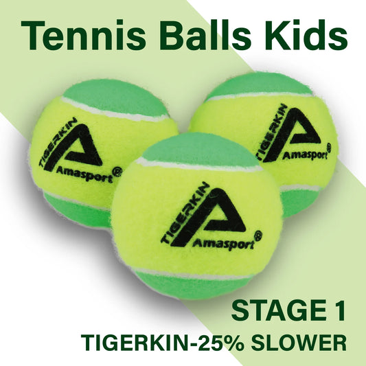 AMA SPORT Kids Training (Transition) Balls 20% 50% 75% Slower For Beginner Child Practice Tennis Soft Beach Tennis Ball 6~12PCS