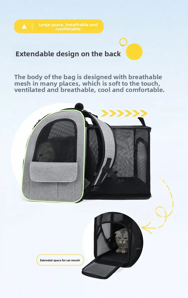 Cat Carrier Backpacks Expandable Cat Backpack with Shade Cover, Breathable Mesh Pet Carrier Backpack Bag for Travel Hiking Campi