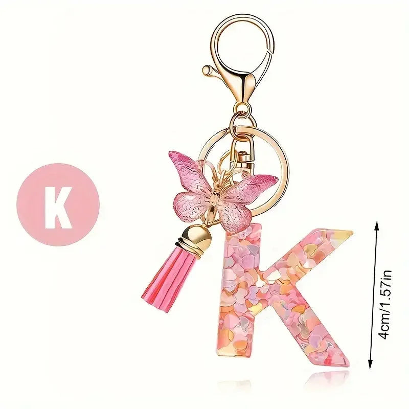 Trendy A-Z Letter Keychain – Car Key Ring & Party Gift Jewelry for Women