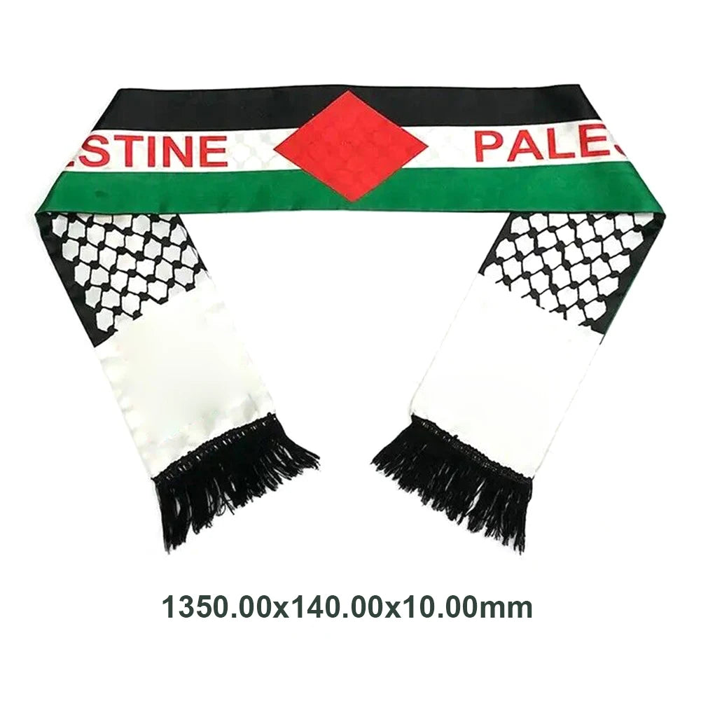 Double Side Palestine Shawl Waterproof Palestinian National Flag Shawl Sunproof Colorfast for Football Team
