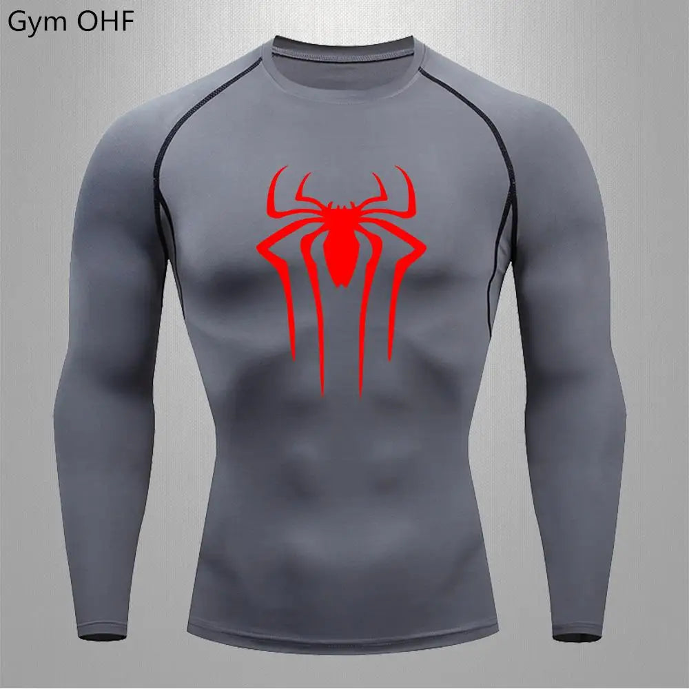 Spider Compression Shirt Mens Rashguard Fitness For Men Gym Sports T-Shirt Running Sweatshirt Outdoor Mountaineering Training