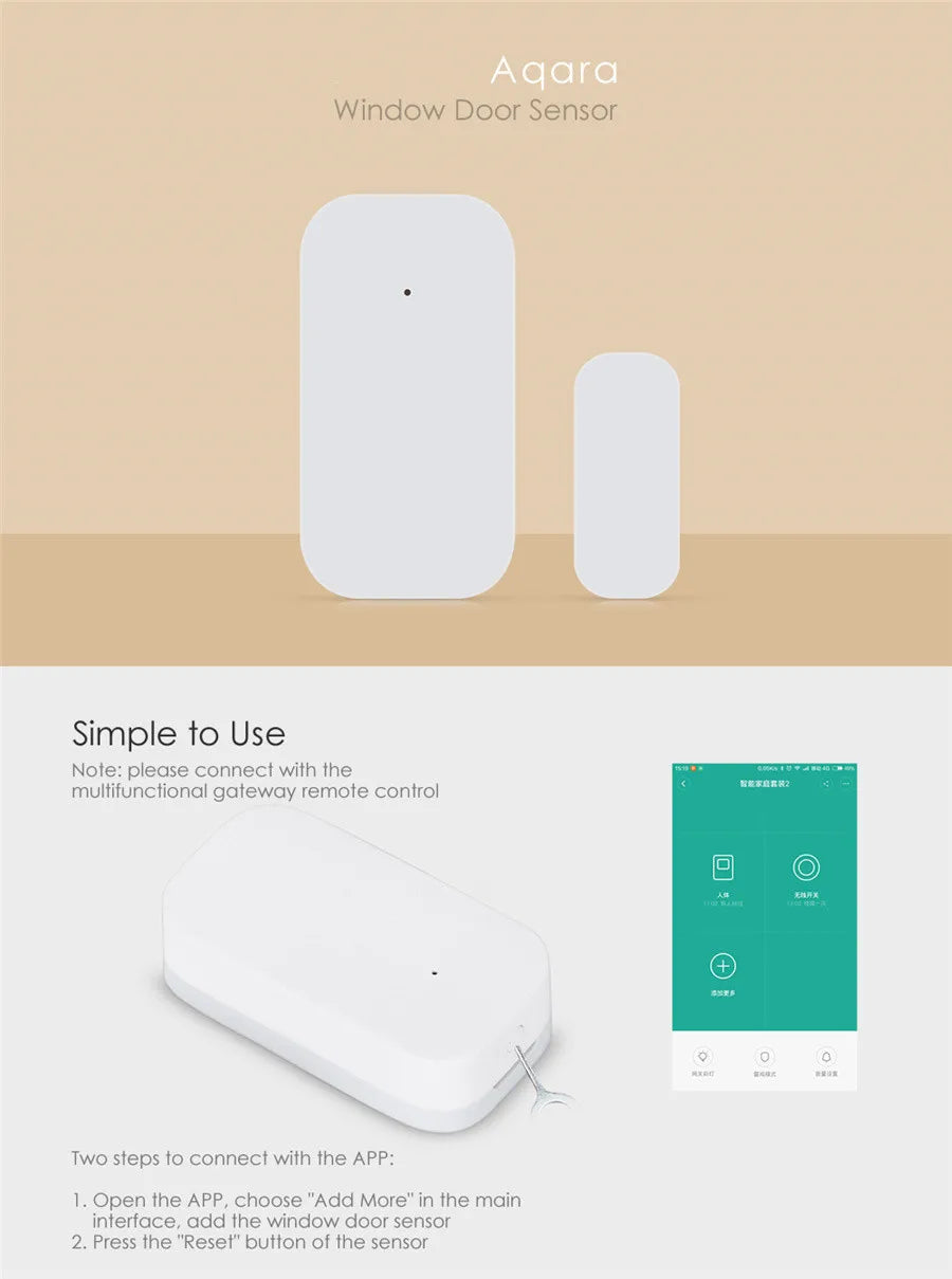 Original Aqara Door Window Sensor ZigBee Wireless Connection Smart Door Sensor MCCGQ11LM Smart Home Work With MiHome HomeKit APP