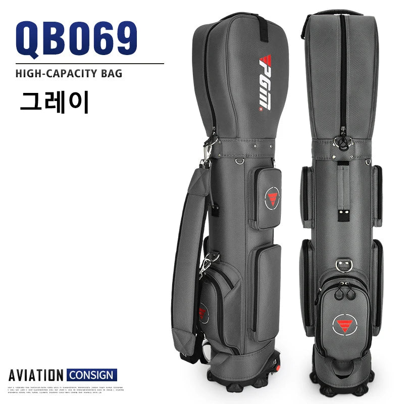 PGM Golf Bag with Wheels Ultra-light Sport Standard Golf Bags Large Capacity Golf Aviation Ball Storage Multifunctional QB069