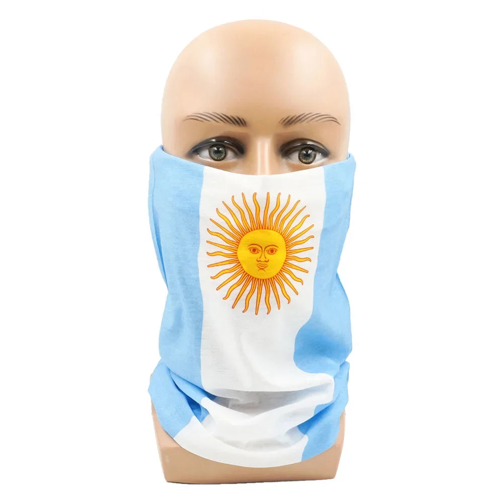 World Football Fans National Flag Face Bandanas Spain France Korea Mexico Germany Seamless Neck Gaiter Men Women Headwear Scarf