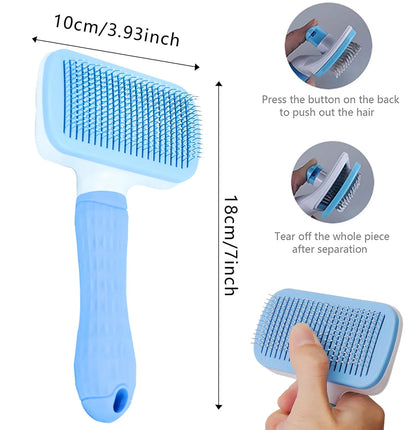 Pet Hair Remover Brush for Dogs and Cats Stainless Steel Grooming Comb