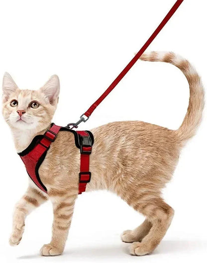 Cat Harness And Leash Set, Soft Adjustable Vest, Escape-Proof, Reflective Strips