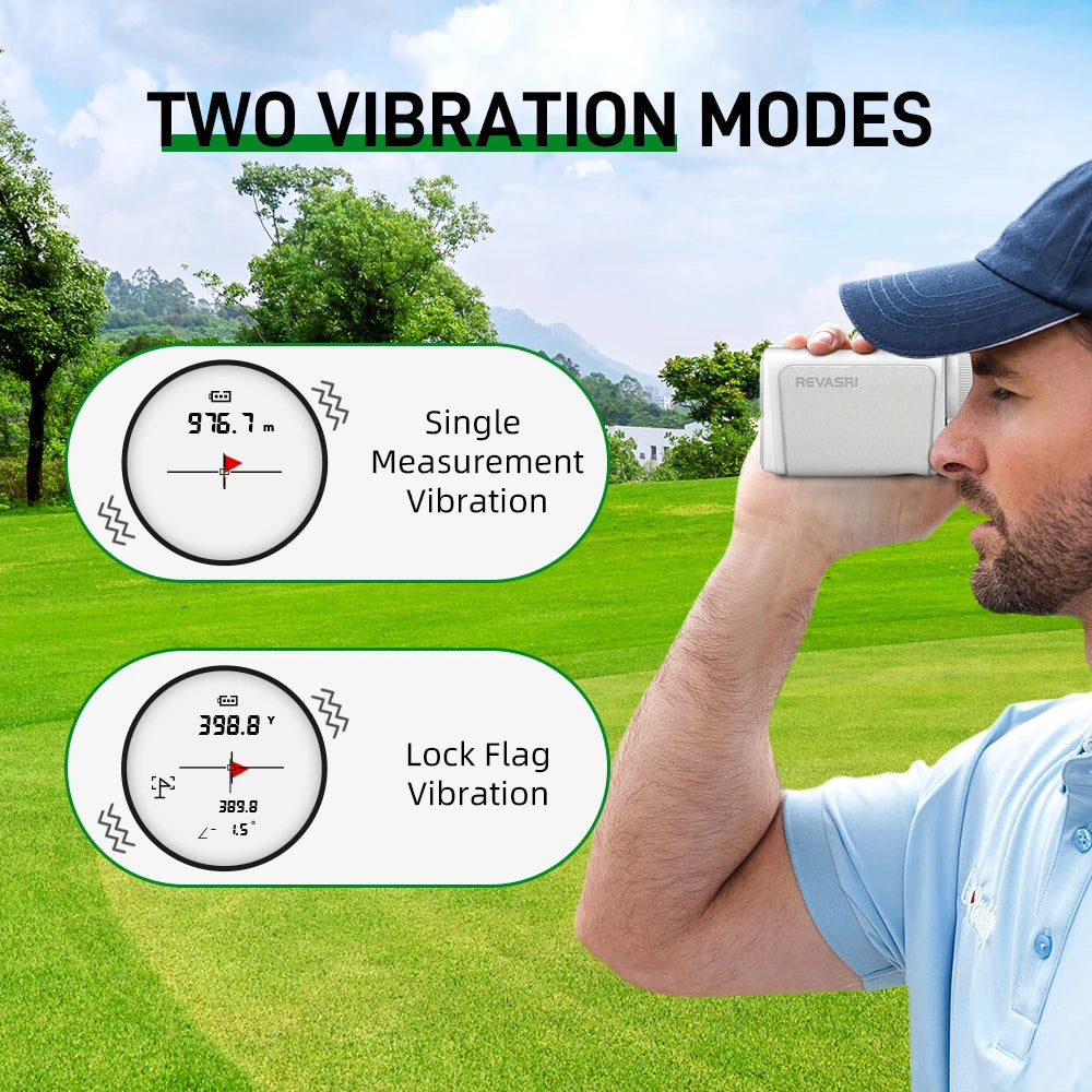 REVASRI Laser Rangefinder Golf, 1090 Yards Golf Rangefinder with Slope Compensation and Flag Lock Vibration Leather Feel Magnet