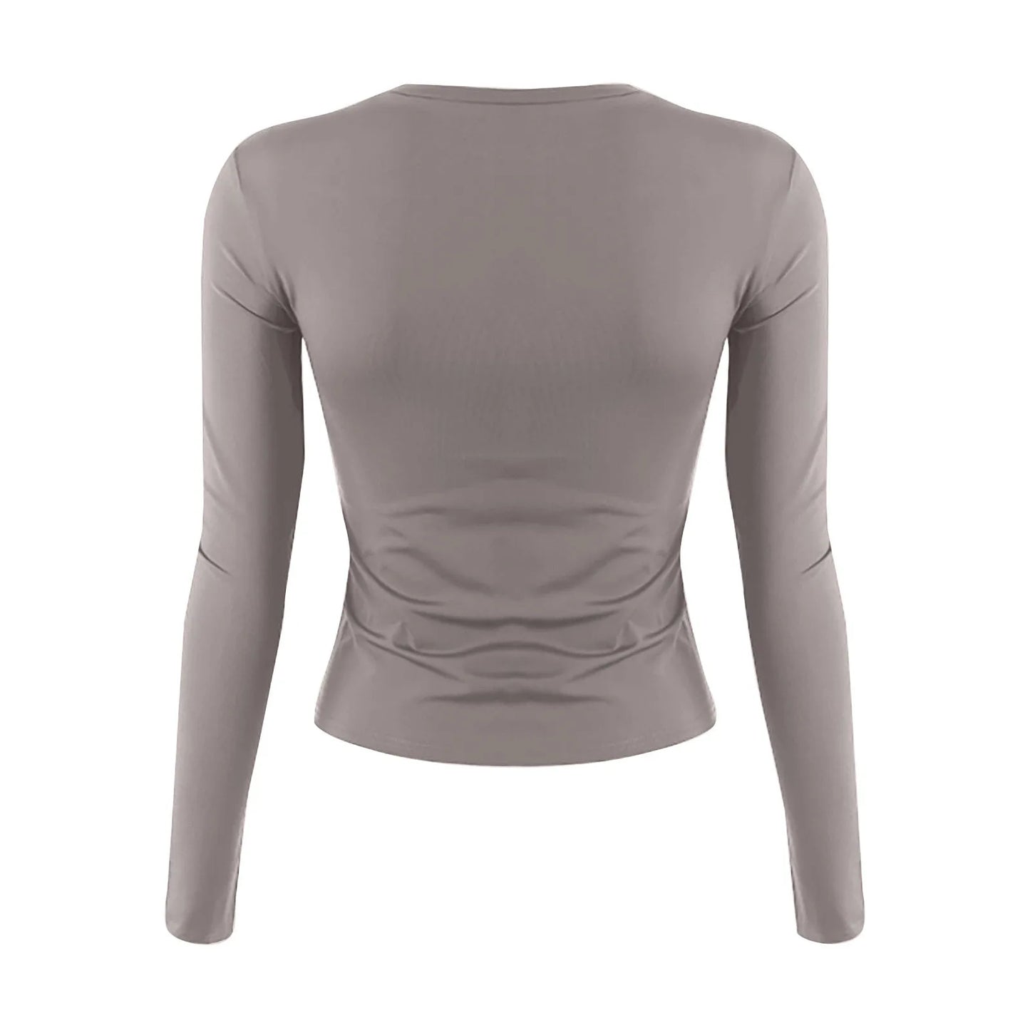 Women’s Cotton O-Neck Long Sleeve Cropped Top