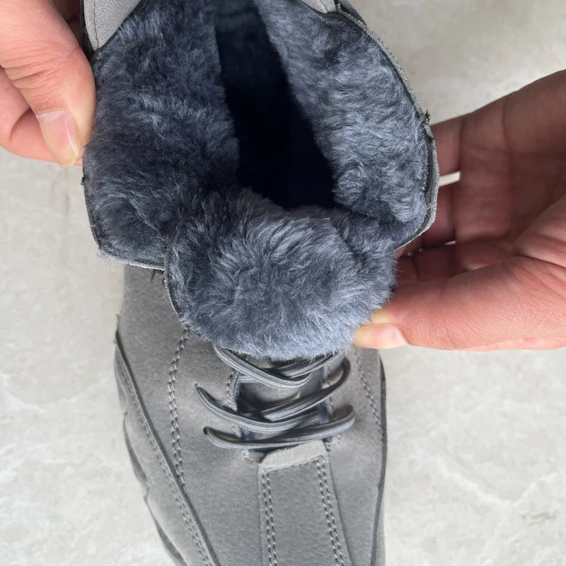 Boots for Women Winter Shoes Waterproof Ankle Boots Luxury Comfortable Warm Fur Plush Snow Boot Leather Casual Short Boots