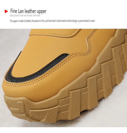 Leather High-Top Outdoor Boots For Men Ankle Hiking