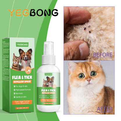 Pet Flea Mite Defense Spray 50ml Plant-Based Hypoallergenic For Dogs And Cats