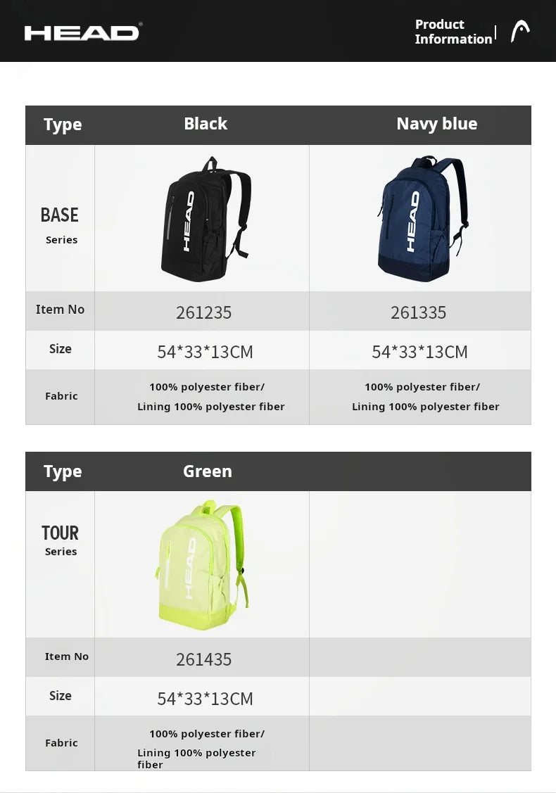 2025 New HEAD Tennis Bag Base 17L Backpack Unisex EXTREME L3 Series Sports Pack Teen