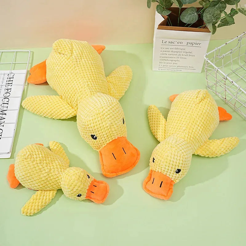 Pet Plush Calming Duck Toy for Dogs – Soft Squeaky Chew Toy for Puppies & Teeth Cleaning