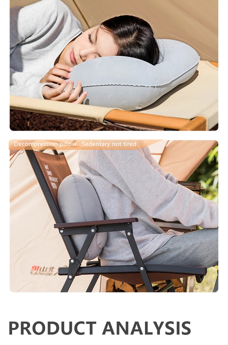 BISINNA Camping Inflatable Pillow Portable Ultralight Travel Hiking Air Sleeping Pillow for Neck and Lumbar Support