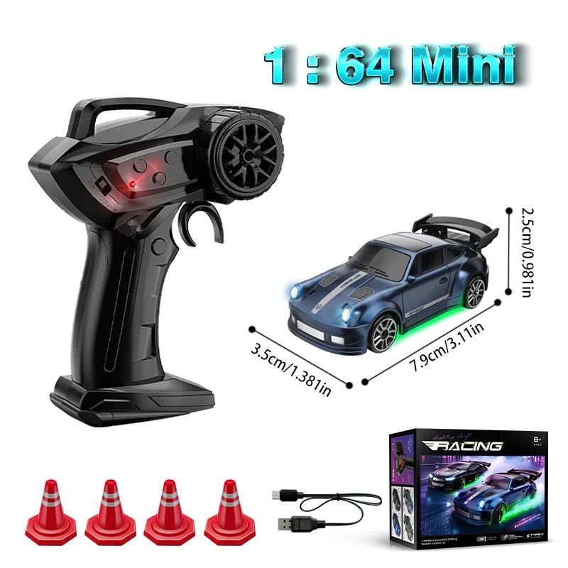 1: 64 Desktop Drift Car Four-Wheel Drive Full Proportion Mini Racing Toy With Rechargeable Battery, Children's Holiday Gift