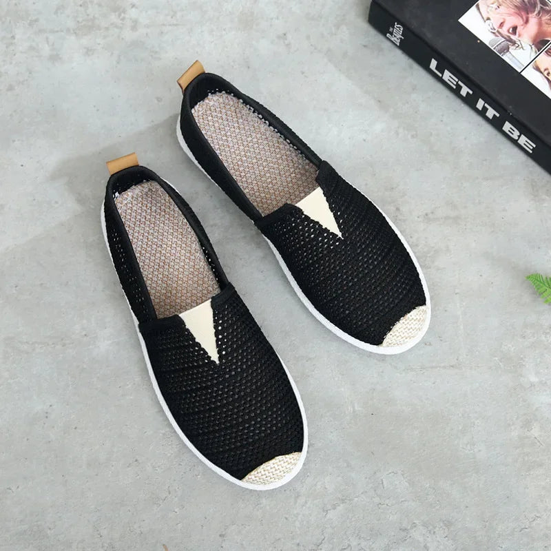 2023 Shoes Women's Summer Mesh Breathable Flat Shoes Ladies Comfort Light Sneaker Socks Women Slip on Loafers Zapatillas Muje